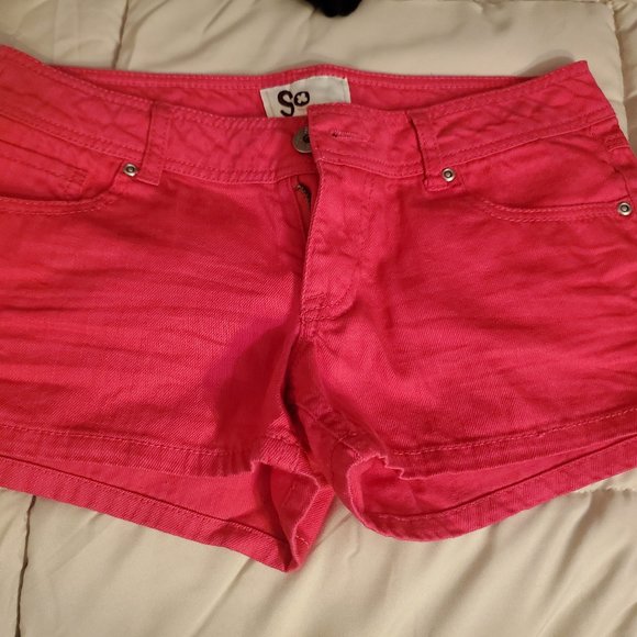 Hot Pink Denim Short-Shorts - Picture 1 of 3